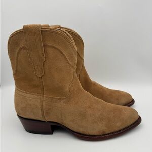 Tecovas The LUCY Women’s Size 8.5 B Calfskin Western Cowgirl Bootie brown Suede